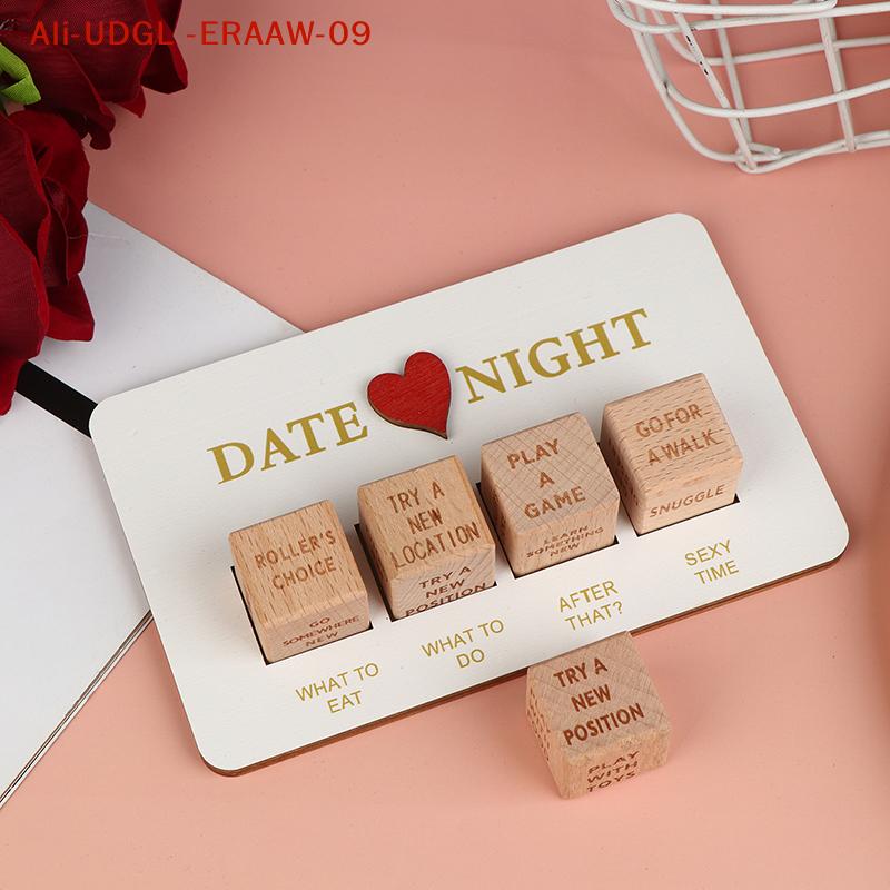 1Set Date Night Dice Take Out Dice For Couples Portable Couple Wooden Dice Kit For Adult Women Men Husband Girlfriend Boyfriend