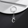 Stainless Steel Crown Letter Keychain Pendant, European Punk Style.