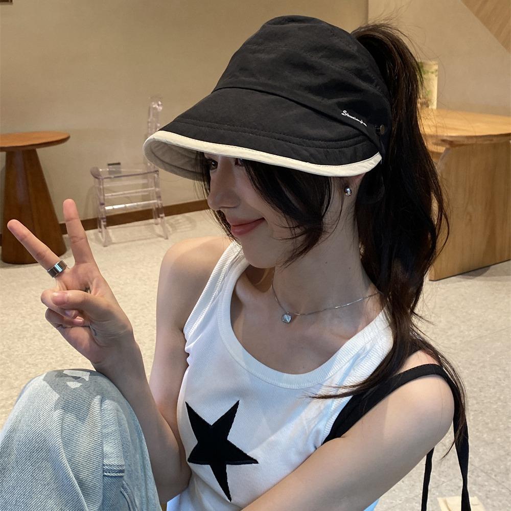 

Double-sided/summer can tie ponytail quick-drying empty top hat women s outdoor sun hat no top fisherman cap men Adult adjustable сірий колір