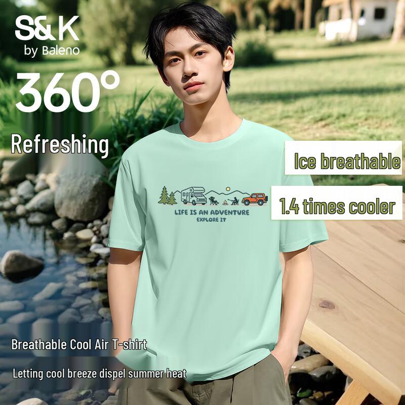 

Baleno Men s S&K Series Loose Fit Cooling Short-Sleeve T-Shirt M
