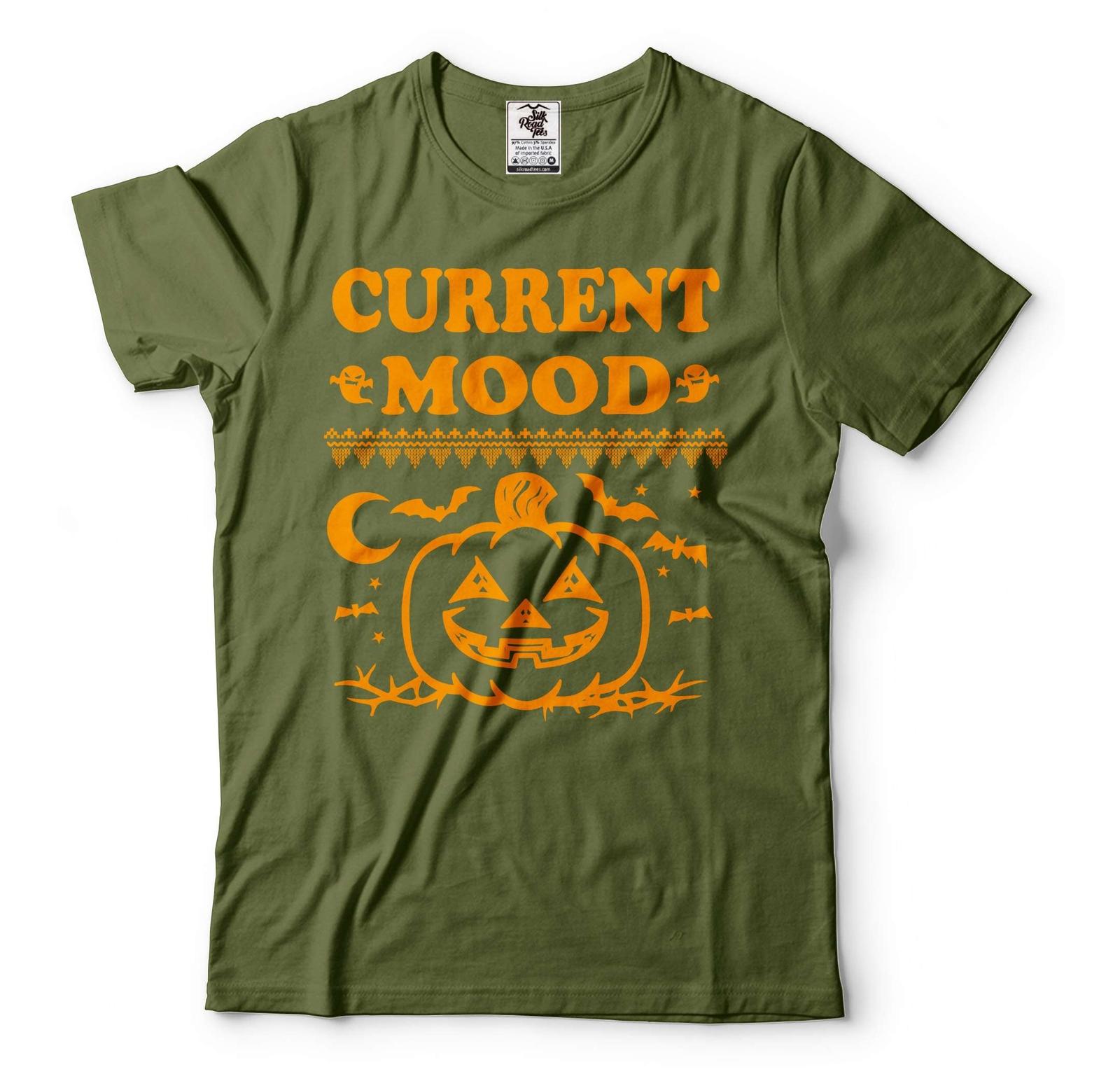 Halloween Current Mood Shirt Halloween Scary Pumpkin Tee Halloween Party Costume S