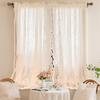 French Style Double Layer Sheer Curtains Lace Bedroom Living Room