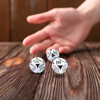1/2/3Pcs Stainless Steel Food Decision Dice 6 Sides Barbecue Mexican American Seafood Italian Chinese Dinner Decider Dice