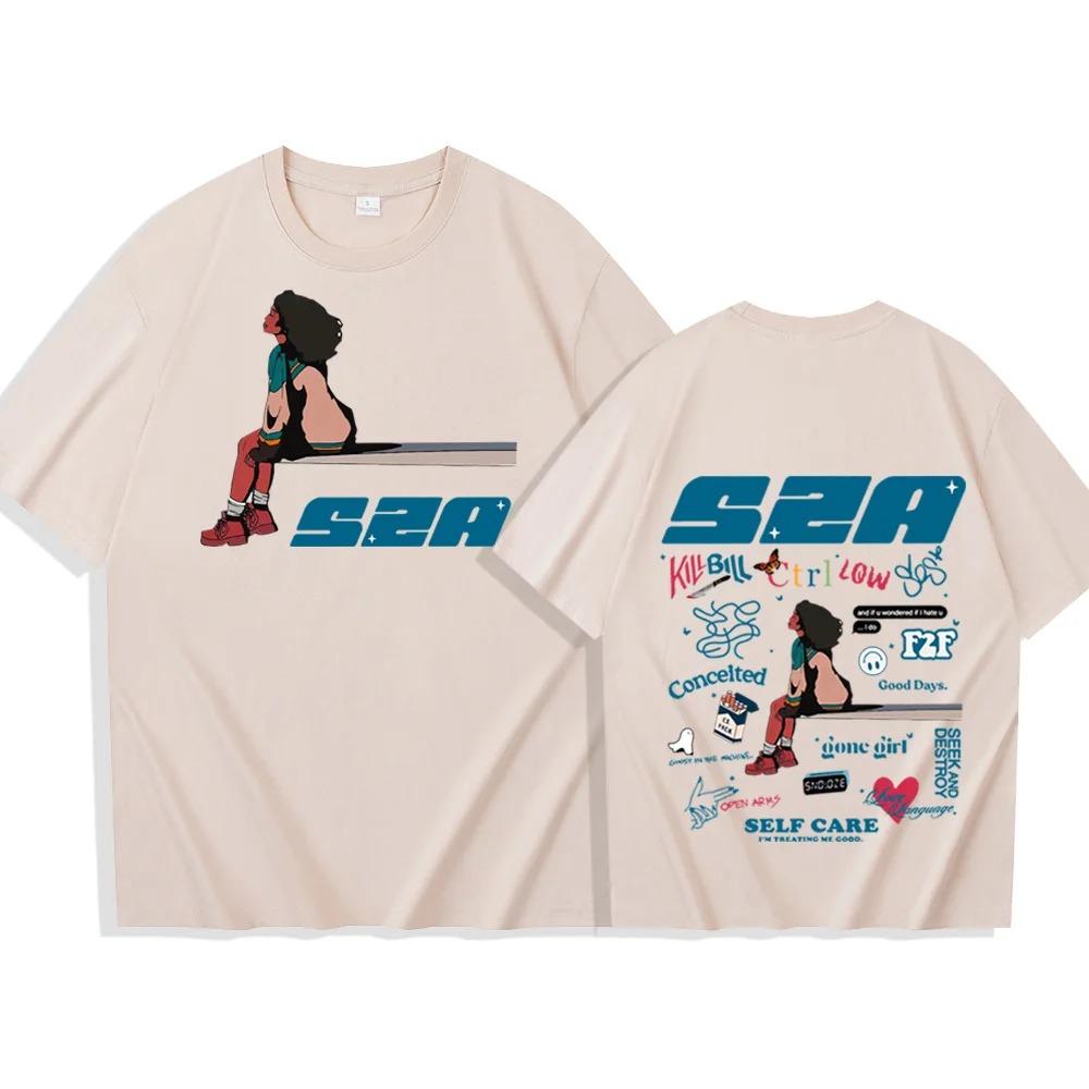 

Sza Sos T-shirt Gender-Neutral Harajuku Fashion Hot O-collar Short-sleeved Street Shirt for Men and Women Fans Gift S-4XL 2025 L