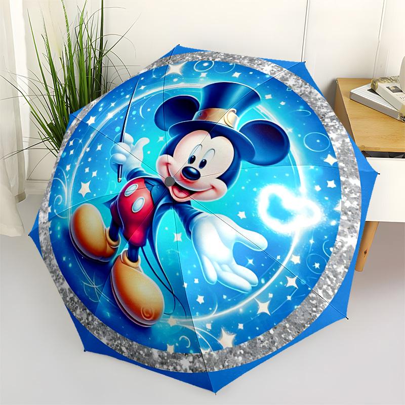 

Mickey Mouse, Magic Wand Themed Automatic Opening and Closing Umbrella, Brightly Colored 8-rib Portable Umbrella, Suitable for Men and Women, A Perfec