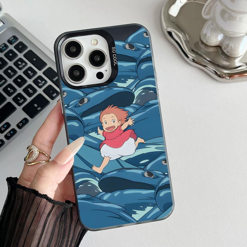 Anime P-ponyo Phone Case Matte Colored Silver For Iphone 17 16 15 14 Pro 13 12 Air Plus 11 7 8 Max Luxury Cover