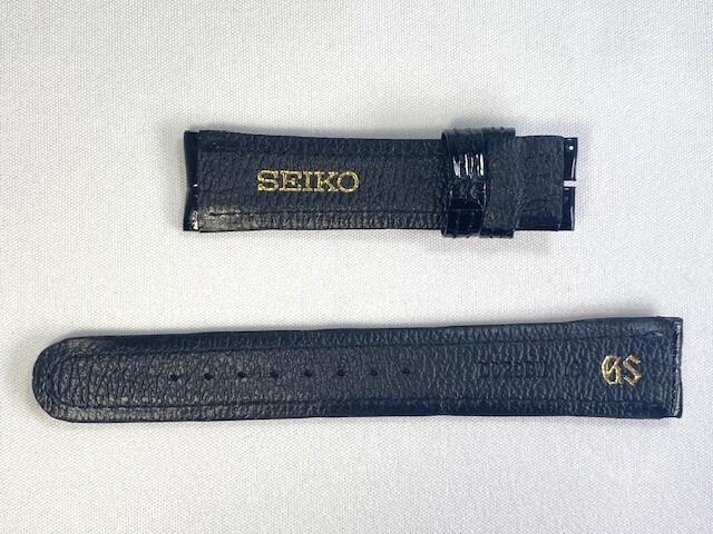 DD29BW SEIKO Grand Seiko 18mm Leather for Strap, Crocodile, Black, SBGX016/ 9F61-0A30