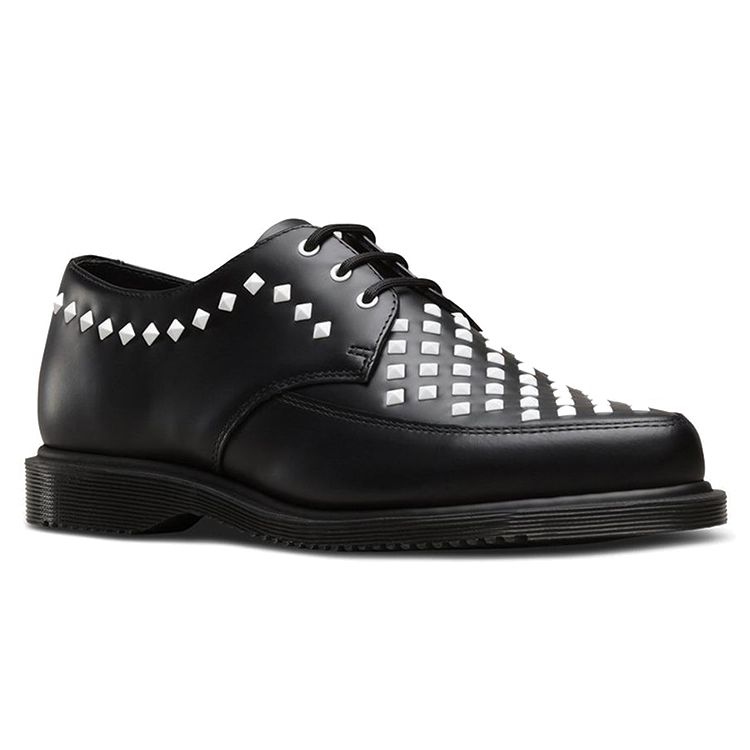Dr. Martens Willis Stud Casual Leather Shoes Unisex Shoes Black White 23479001