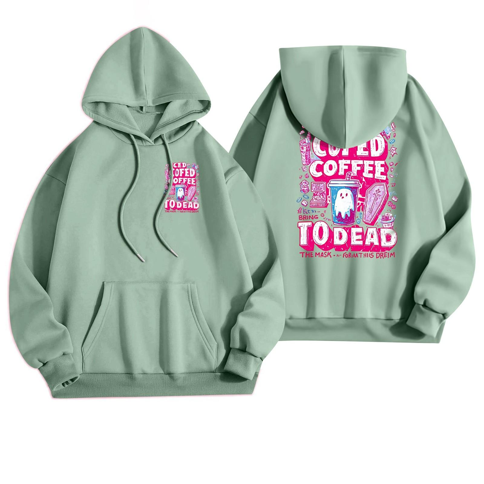 

Женская повседневная модная толстовка с капюшоном и карманами с принтом на Хэллоуин XL