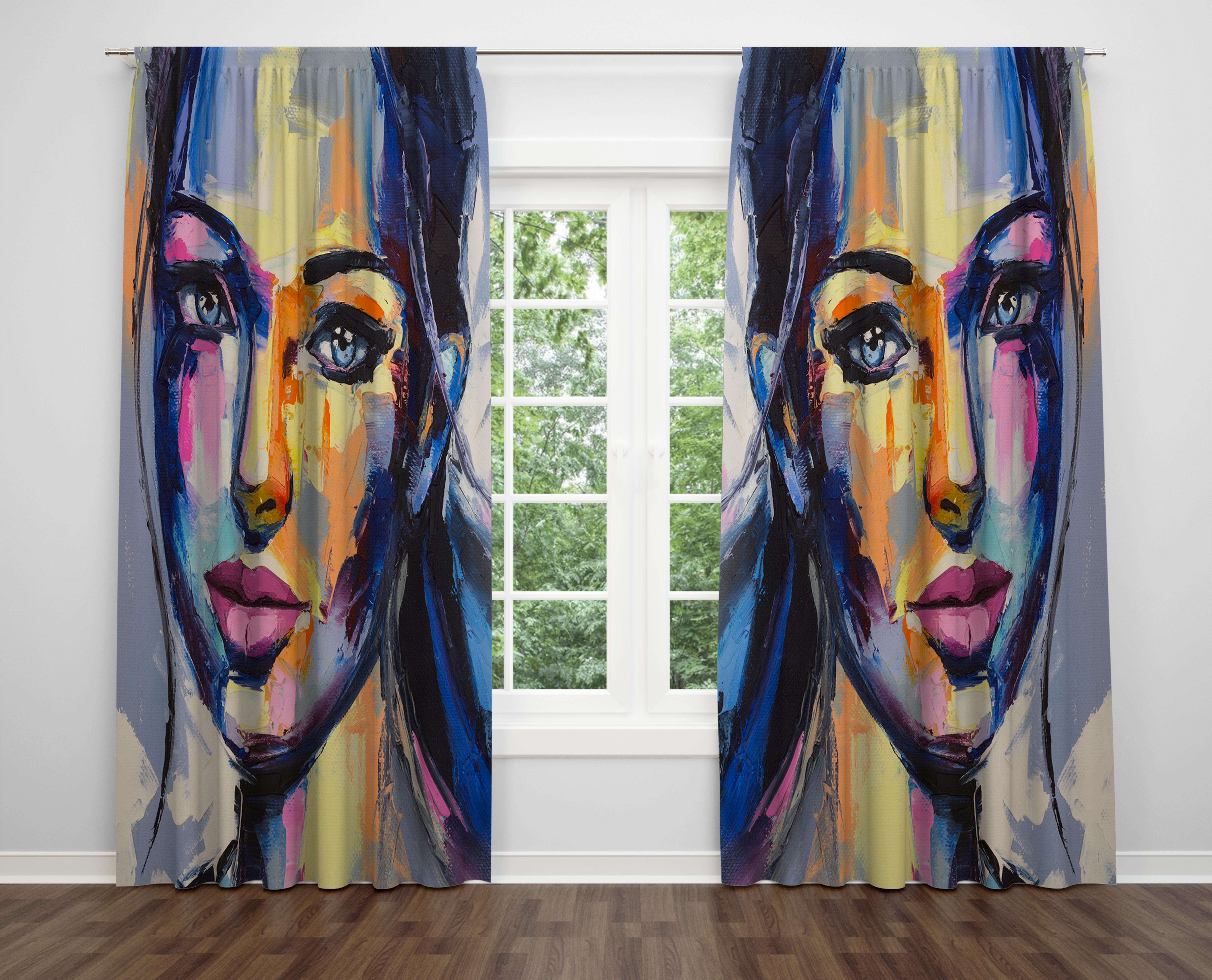 

Декоративний дизайн, високоякісна бавовняна тканина, ви можете вибрати одну або подвійну фіранку з крила 1 piece різнокольоровий