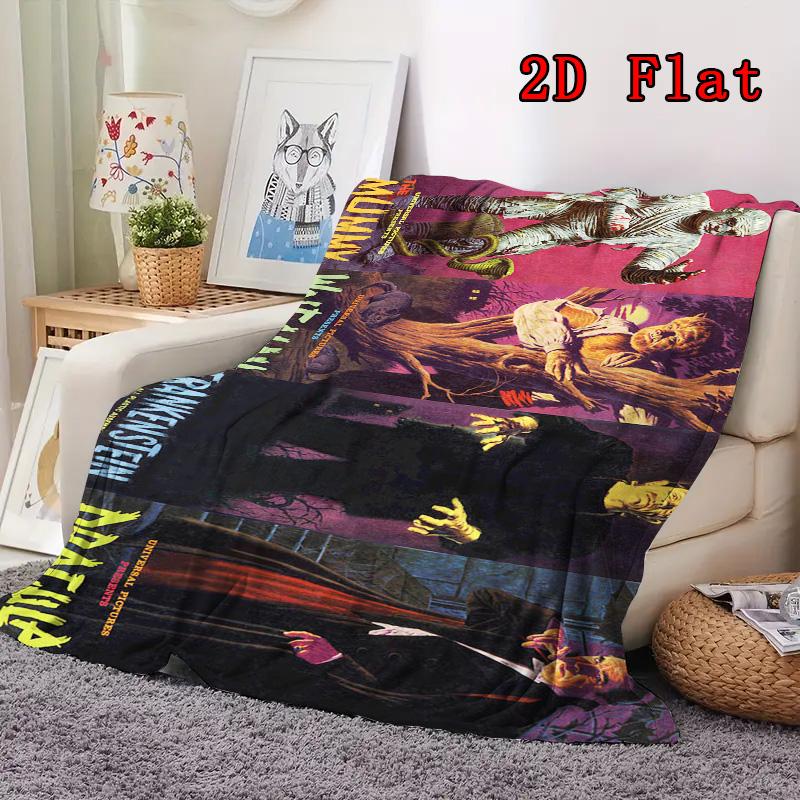 Horror movie characters 2D Flat Pattern Flannel Blanket High quality All Seasons Warmth and Comfort Perfect for Christmas Gifts.NMT0928317