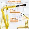 2 Ton 4000 LBS Hydraulic Engine Hoist: Heavy Duty Folding Cherry Picker with Telescopic Boom for Auto Repair