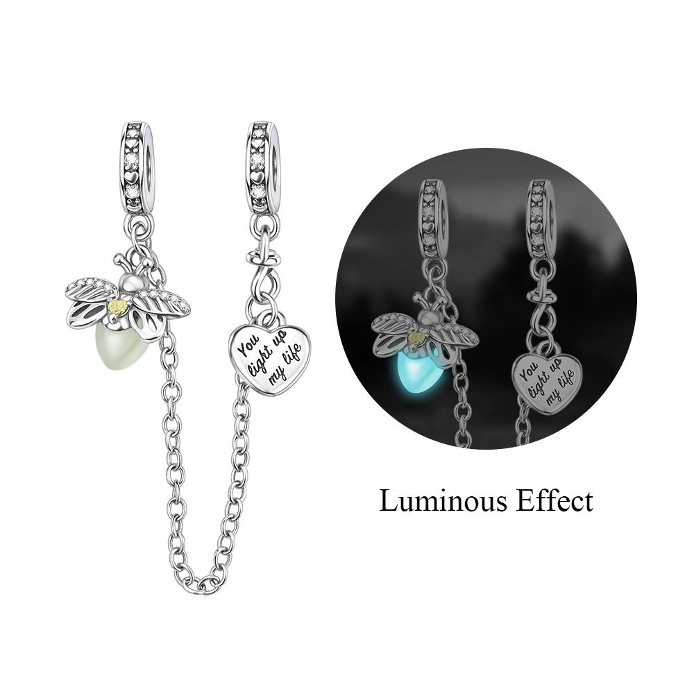 copper Zircon Flower Free Butterfly Safety Chain Pendant Charm Compatible With Authentic Charm Bracelets Women Do It Yourself Jewellery Gift