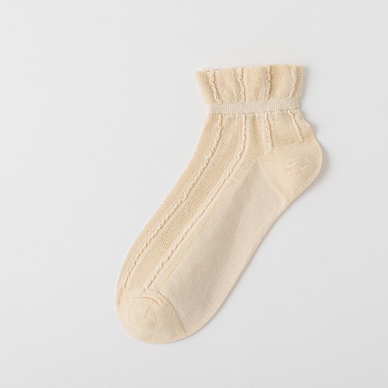 Women's Spring and Summer Thin Cotton Socks, Mesh Girls' Boat Socks, Breathable Short Socks, Summer Casual and Versatile Short Socks