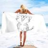 Cute Cat Print Beach Towel Soft Absorbent Large For Adult Kids Summer Travel Paw Design Perfect For Sunbathing Pool Use Gift