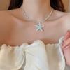 Bohemian Starfish Beaded Necklace Rice Beads Starfish Starfish Rice Beads Chain  Beach