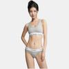 Calvin Klein Bequemer kabelloser BH mit Jacquard-Buchstaben und Mid-Rise-Triangel-Slip-Set Damenunterwäsche Grau F3785-020+F3787-020