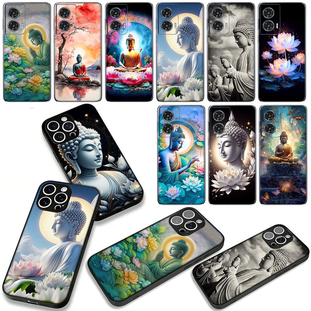 Lord Buddha Wallpaper Lotus Flower Case for Motorola Moto Edge 70 60 Fusion 40 NEO 20 Pro G Stylus G56 G96 G71 G73 G42 G51 G52