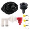 New Marine Drain& Aerator Valve+ 29Mm/2M Hose Fishing Boat Drain Port Valve Aerator Kit Livewell Valve Kit 3/4 Size