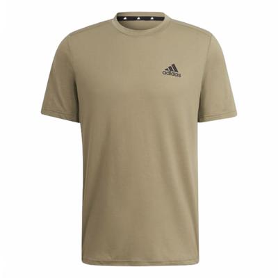 Aeroready Solid Color Crew Neck Short Sleeve T-Shirt Men Tops Khaki H58973