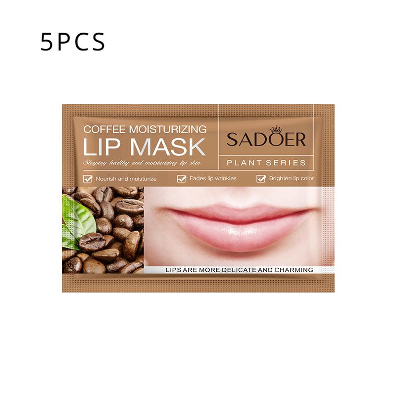 

Увлажняющая и питательная маска для губ с кофе SADOER улучшает сухую осенне-зимнюю маску для губ 5pcs