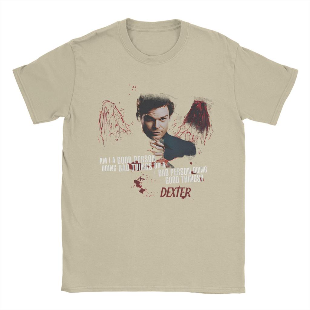Mens Dexter Morgan Movie T Shirt Crime TV Drama Cotton Clothing Vintage Short Sleeve Crew Neck Tee Shirt Classic TShirts