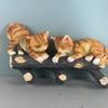 Yousheng Tree Branch Cat Wall Sculpture Multi-purpose Wall Mount Simulation Cat Hanger Hook Home Living Room Bedroom Kitten Wall Art Decoration