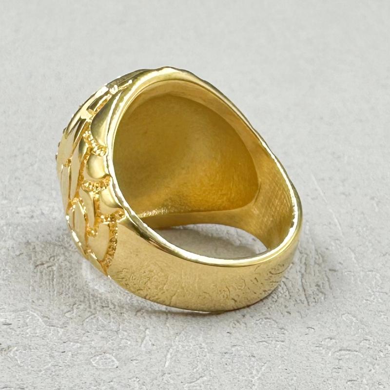 Hip Hop gold color 316L Stainless Steel with full rhinestone INRI Crucifix JESUS Cross Rings for Men Rapper party