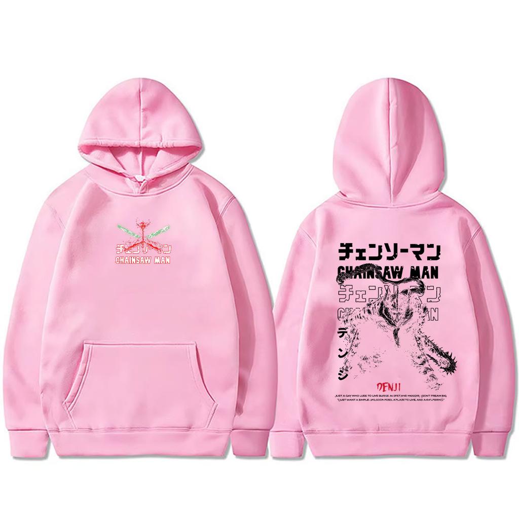 Anime Chainsaw Man Hoodie Funny Cartoon Denji Pochita Print Pullover Hoodies Men Women Manga Hooded Tracksuit