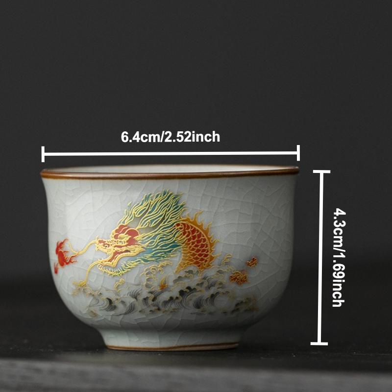 Ru Klin Porcelain Teacup Chinese Kung Fu Gongfu Master Cups Ceramic Retro Tea Bowls Tea Ceremony Teaware Set Household Drinkware