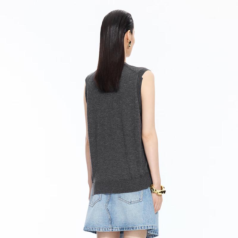 JNBY Women's V-Neck Sleeveless Wool Blend Knit Top