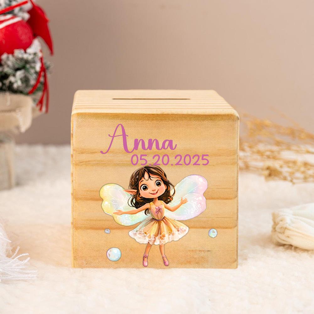 Personalized Piggy Bank ,Wooden Money Box,Name Savings Bank,Cash Box ,Custom Coin Bank,Christmas Gift