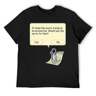 T-shirt Clippy chemises amples designer de luxe chemise personnalisée vêtements mignons t-shirts graphiques pour hommes drôle