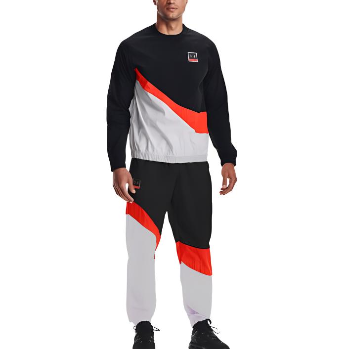 Under Armour Pantalones Jogger Tejidos con Panel de Contraste Fashion Wind para Hombre, Parte Inferior, Gris Halo 1366218-014