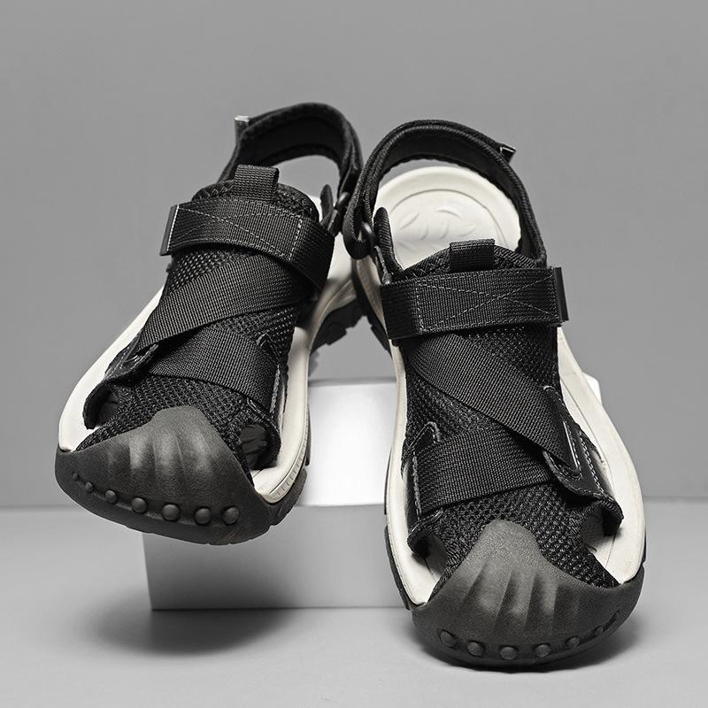 

Men s shoes 2025 summer new casual beach shoes men s driving outdoor mountaineering casual sandals men s trendy 38 чёрный