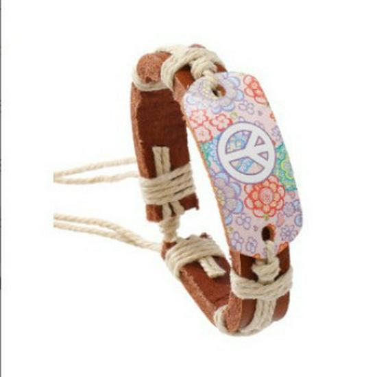 Heat Transfer Braided Leather Bracelet: European & American Retro Couple Design