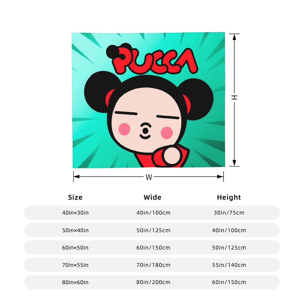 Kawaii P-Pucca Blanket Flannel Textile Decor  Breathable Ultra-Soft Throw Blankets for Bedding Outdoor Plush Thin Quilt