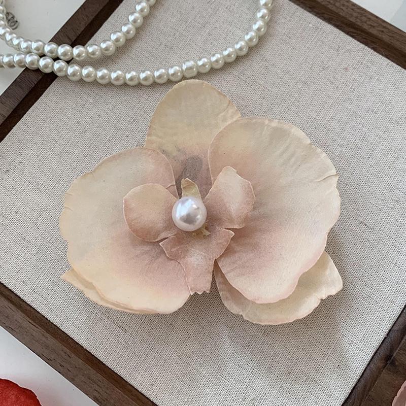 2024  Butterfly Orchid Flower Hair Clip Girl Hairpin Seaside Vacation Headwear Hair Accessories Side Clip Hair