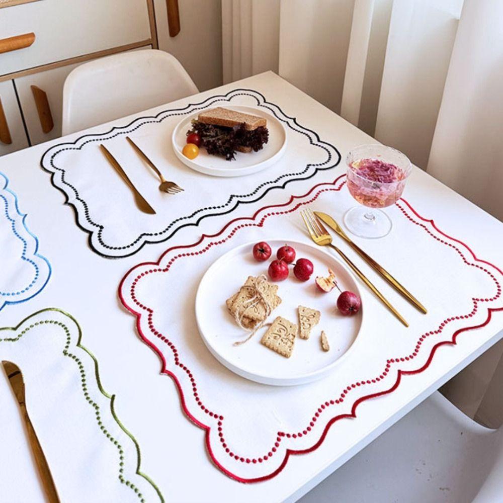 New Vintage Placemat Napkins Imitation Cotton Linen Washable Decorative Table Mat French Lace Embroidered Fabric Table Place Mat