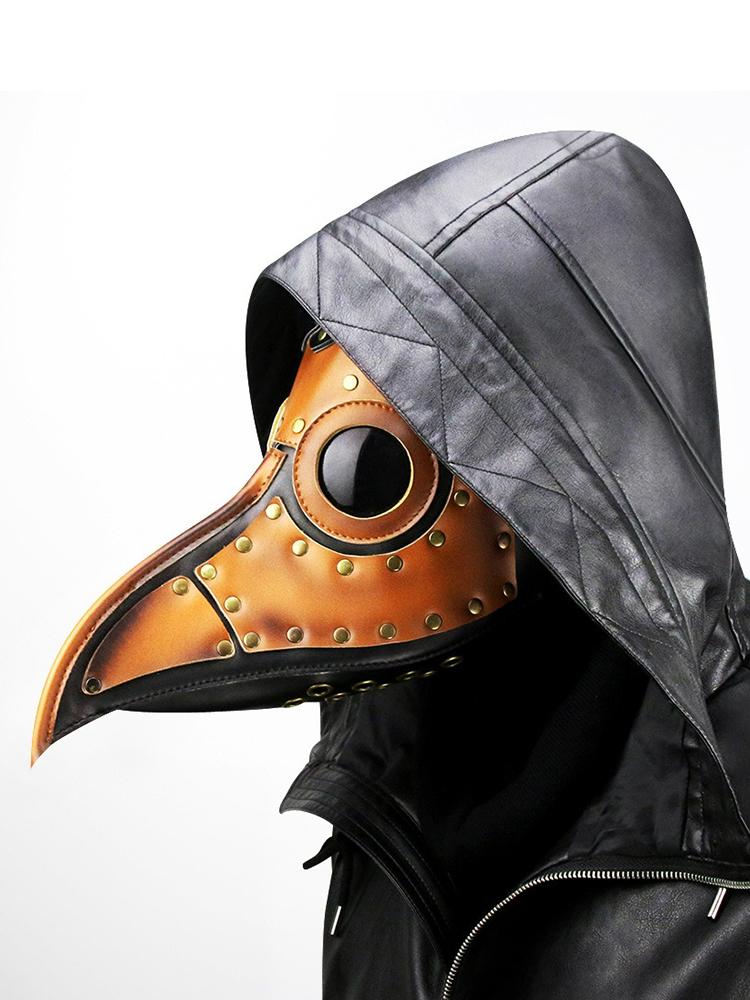 Grappig Middeleeuws Pestdoktersmasker Leer Zwart Snavelmasker Dokter Halloweenmasker Steampunk PU Vogels Cosplay Doctour De Peste