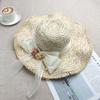 Summer big brim sun hat women's fashion ins seaside sun protection straw hat pastoral pearl face small sun hat