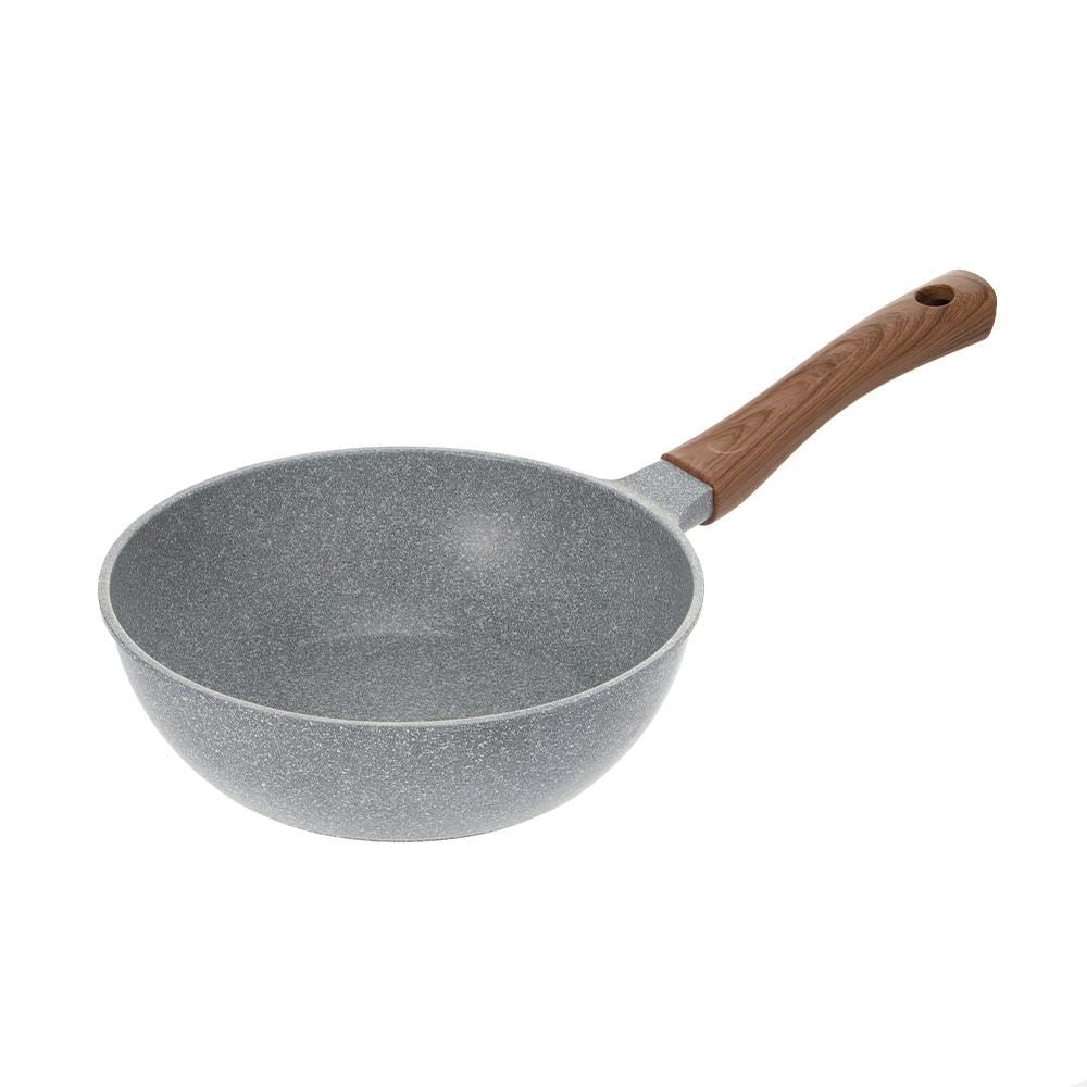 CAINZ IH-Compatible Stone Marble Frying Pan, 22cm Deep