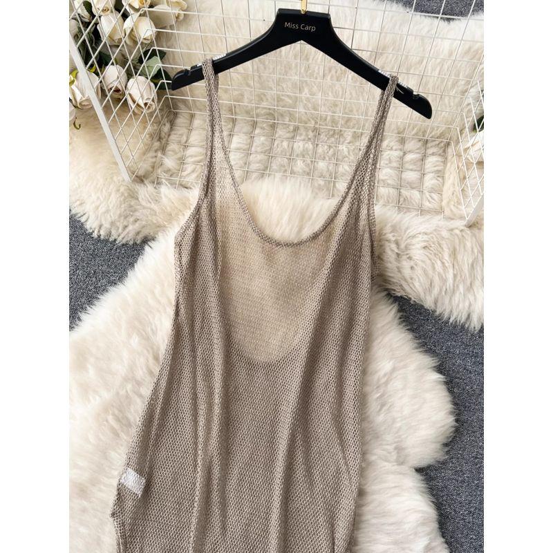 Sling Dress Summer Cut Out Silm Beautiful Mesh