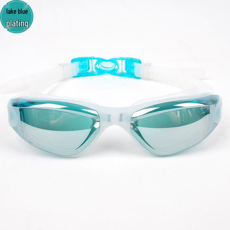 High-Definition Anti-Fog Electroplated Swimming Goggles with Silicone Straps