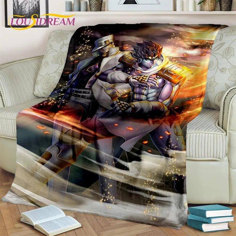 Jojo Bizarre Adventure Cartoon Anime Decke, weiche Überwurfdecke für Zuhause, Schlafzimmer, Bett, Sofa, Picknick, Reisen, Büro, Decke, Kind