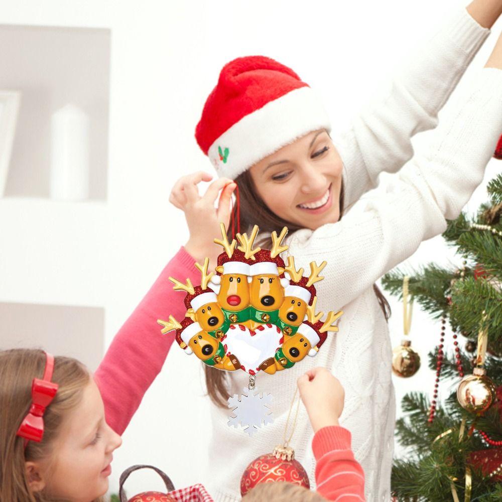 PVC Elk Deer Family Ornament Decorative Reindeer Family Pendant Cute   New Year