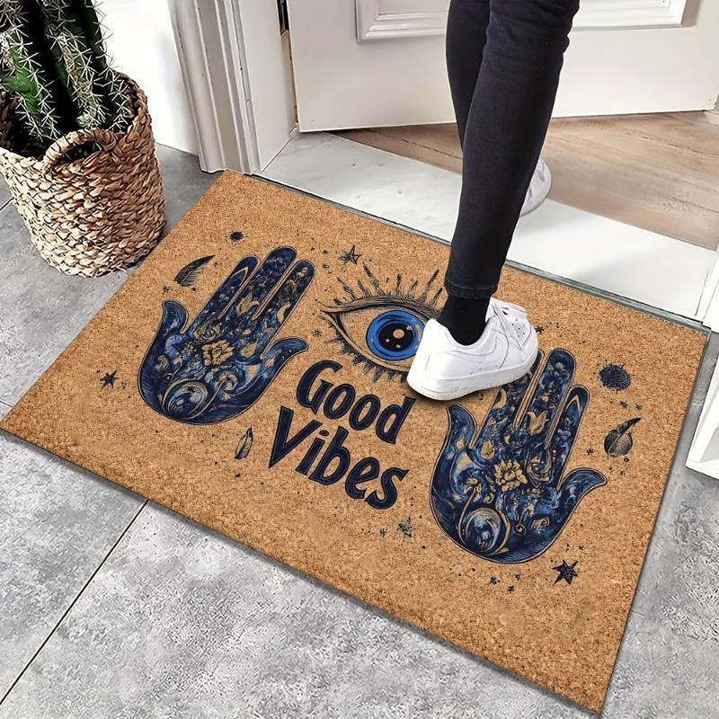 1pcs Non-Slip Door Mat Dirt Resistant Easy Clean Welcome Mat for Home Outdoor Entrance Bedroom Balcony Polyester Floor Rug