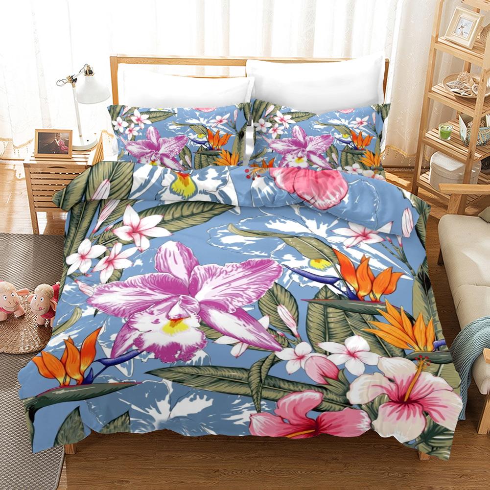 Floral Duvet Cover Spring Colorful Flower Pattern Twin Bedding Set For Kids Teens Adult Microfiber Double Queen King Quilt Cover