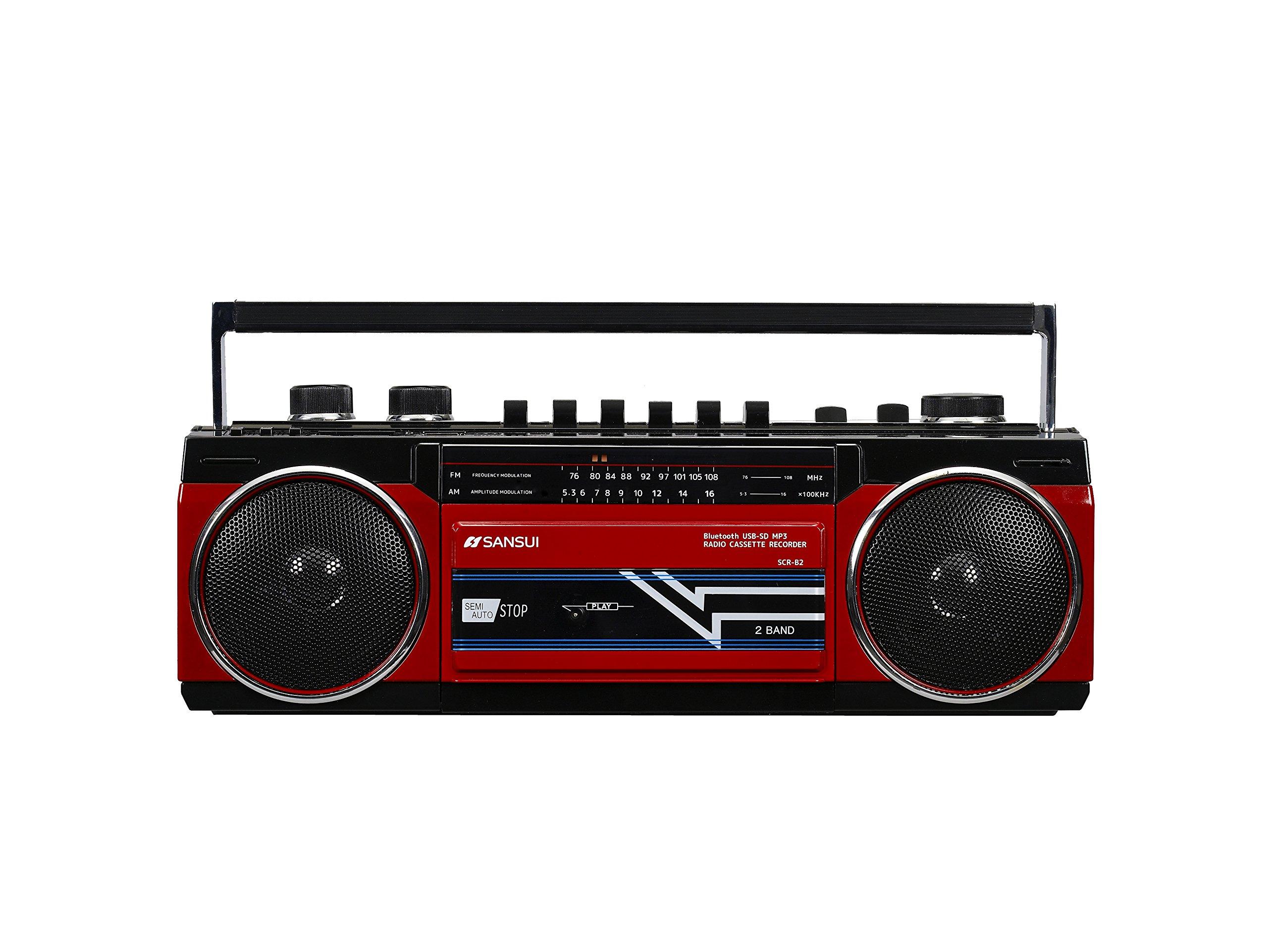 

SANSUI Bluetooth, оснащений радіокасетним програвачем, відтворення MP3 [сумісність з USB/SD] SCR-B2 [RD] червоний
