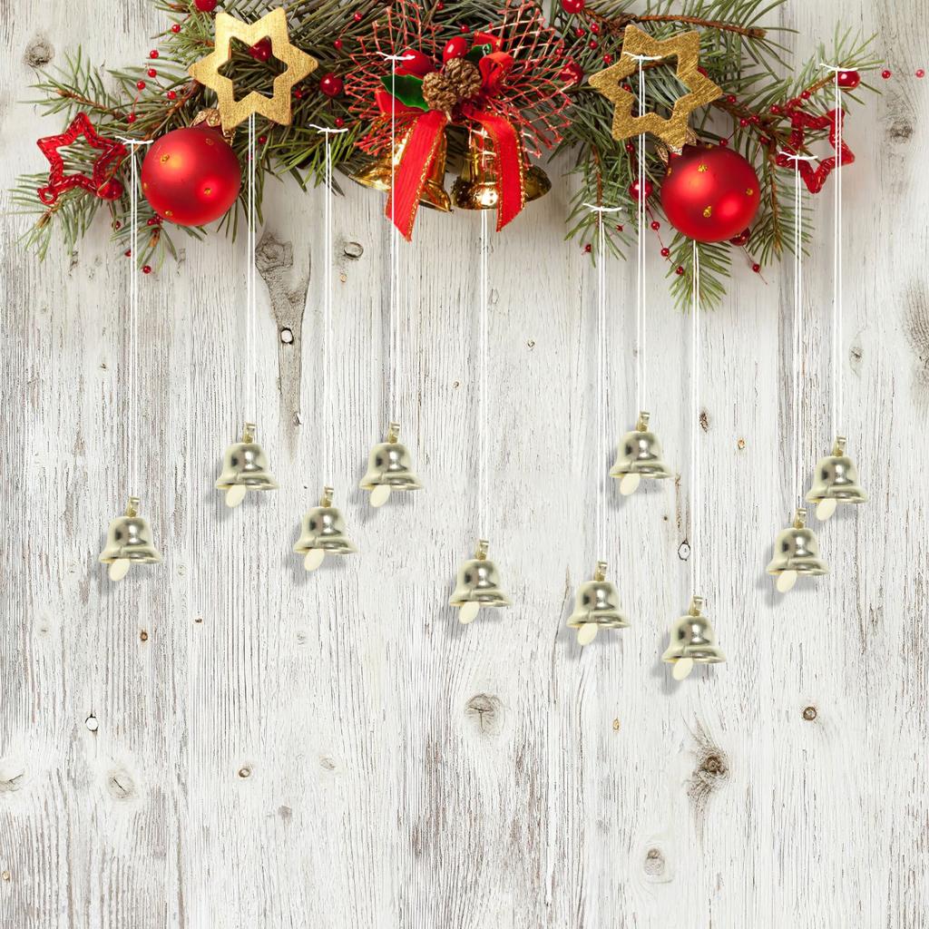 100 pcs Gold Metal Jingle Bells For Christmas Decorations 2025 Christmas Tree Decorations DIY Hanging Bell Christmas Ornaments